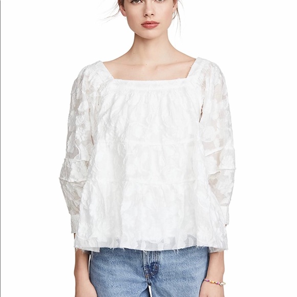 Anthropologie moon river white top - Picture 3 of 7